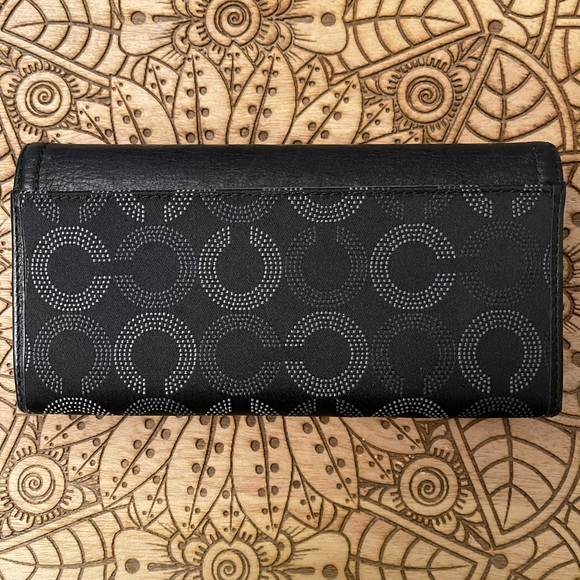 Coach Black Madison Dotted Op Art Signature Tote and Wallet Set - Picture 13 of 16